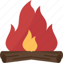 campfire, bonfire, burn, fire, flame