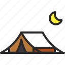 camping, moon, night, outdoor, summer, tent, travel