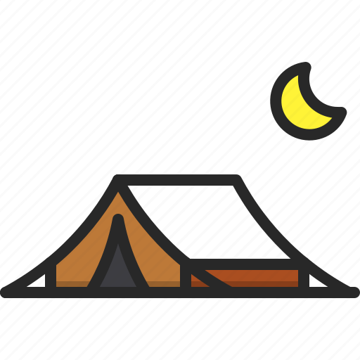Camping, moon, night, outdoor, summer, tent, travel icon - Download on Iconfinder