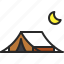 camping, moon, night, outdoor, summer, tent, travel 