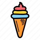 cold, cone, kids, summer, hygge, ice cream