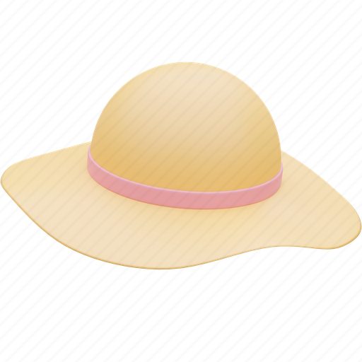 Beach hat, summer, holiday, beach 3D illustration - Download on Iconfinder