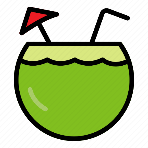 Beach, cocktail, coconut, drink, fruit, holiday, summer icon - Download on Iconfinder