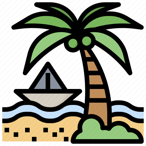 Beach, boat, ocean, sea, summer, trip, vacations icon - Download on Iconfinder