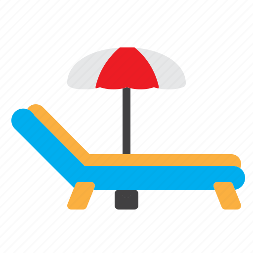 Beach, chair, holiday, relaxing, summer, umbrella, vacation icon - Download on Iconfinder