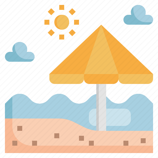 Beach, vacation, umbrella, sunbed, sun icon - Download on Iconfinder