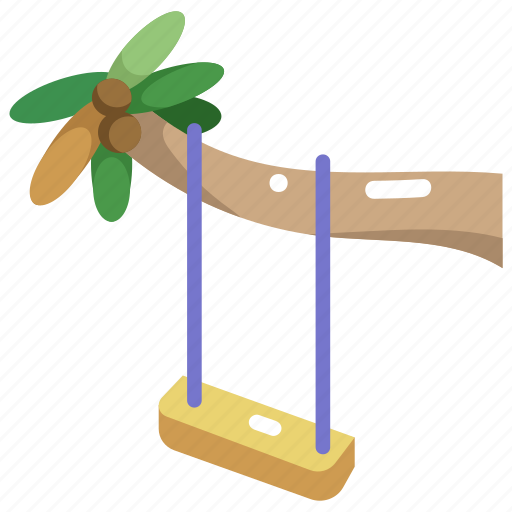 Beach, leisure, nature, palm tree, swing icon - Download on Iconfinder