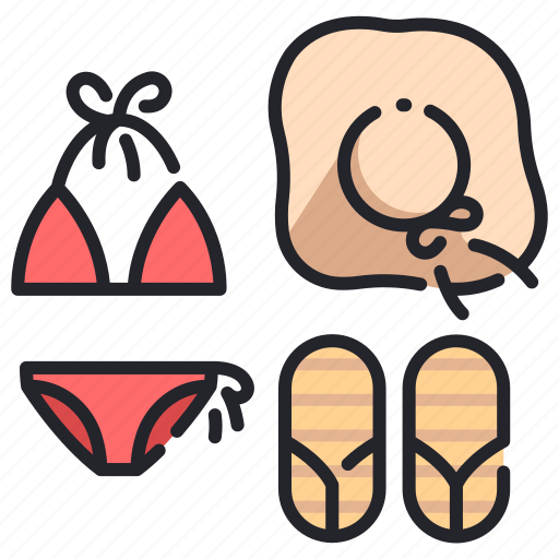Beach, bikini, costume, girl, hat, summer, woman icon - Download on Iconfinder