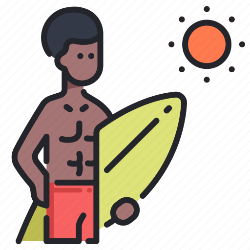 Beach, board, man, summer, surf, surfboard, surfer icon - Download on Iconfinder
