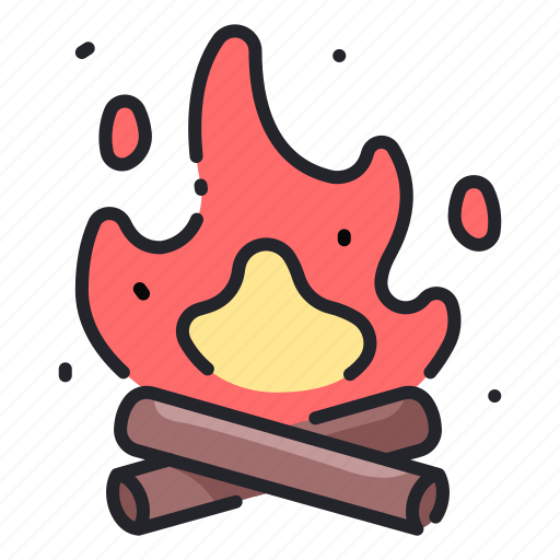 Bonfire, camp, campfire, fire, flame, night, wood icon - Download on Iconfinder