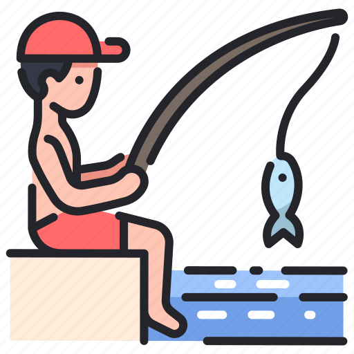 Fish, fishing, rod, sea, summer, vacation, water icon - Download on Iconfinder