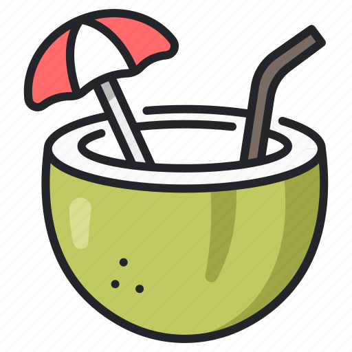 Coconut, drink, food, fresh, fruit, juice, summer icon - Download on Iconfinder