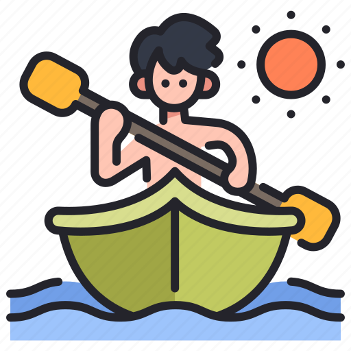 Active, adventure, boat, kayak, kayaking, sport, sun icon - Download on Iconfinder
