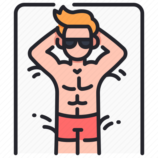 Beach, holiday, man, relax, summer, sunbathing, vacation icon - Download on Iconfinder