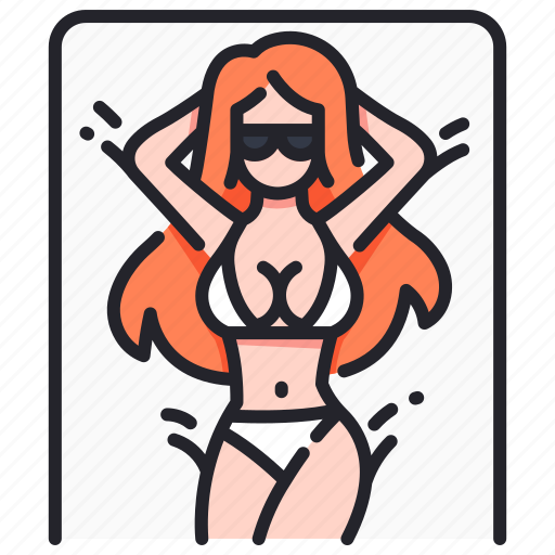 Beach, bikini, lifestyle, summer, sunbathing, vacation, woman icon - Download on Iconfinder