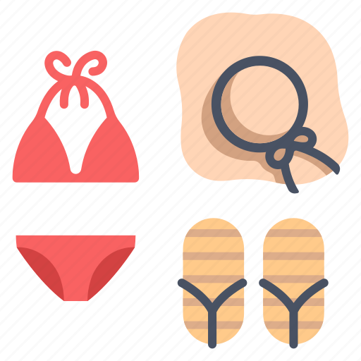 Beach, bikini, costume, girl, hat, summer, woman icon - Download on Iconfinder
