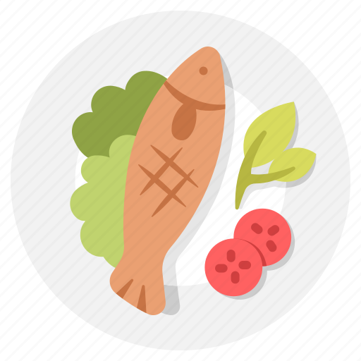 Dish, fish, food, grilled, meal, plate, seafood icon - Download on Iconfinder