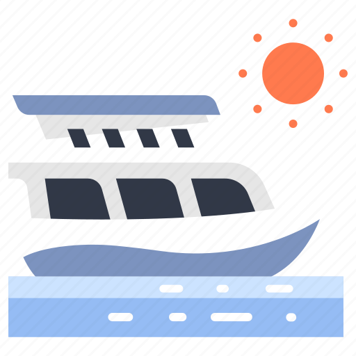 Boat, cruise, ocean, sea, ship, sun, yacht icon - Download on Iconfinder