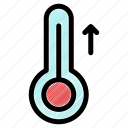 high, temperature, thermometer, weather, hot, arrow up, degree