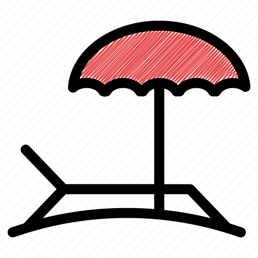 Sunbed, beach, summer, vacation, holiday, umbrella, sand icon - Download on Iconfinder