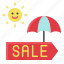 sale, sign, summer, sunny, umbrella, vacation 