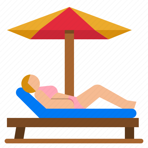 Beach, chair, umbrella, sun, vacation icon - Download on Iconfinder