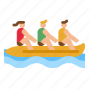 boat, banana, water, activity, sport
