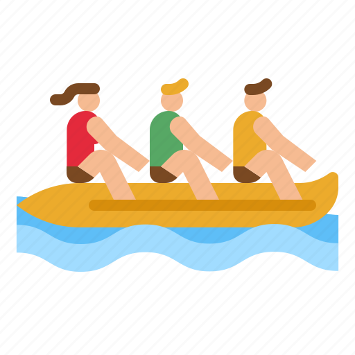 Boat, banana, water, activity, sport icon - Download on Iconfinder