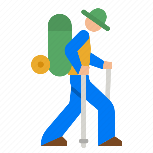 Hiking, mountain, adventure, backpack, walking icon - Download on Iconfinder