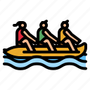 boat, banana, water, activity, sport