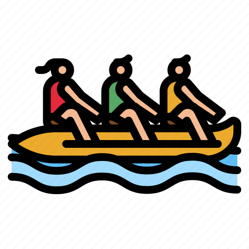 Boat, banana, water, activity, sport icon - Download on Iconfinder
