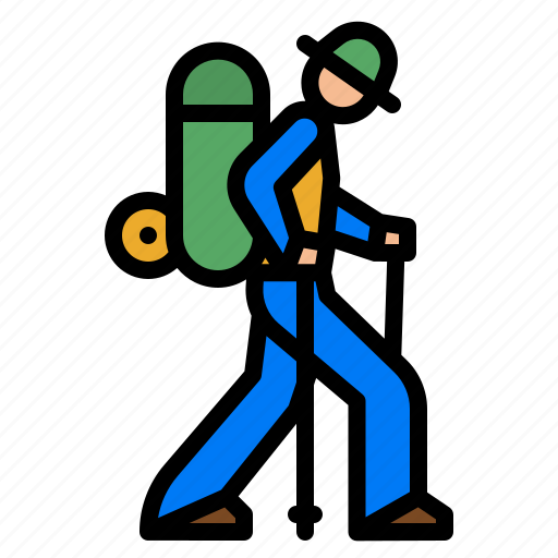 Hiking, mountain, adventure, backpack, walking icon - Download on Iconfinder