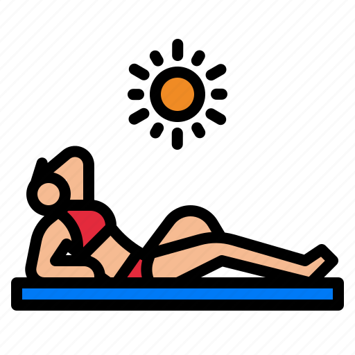 Sunbathing, sun, relax, people, sunbed icon - Download on Iconfinder