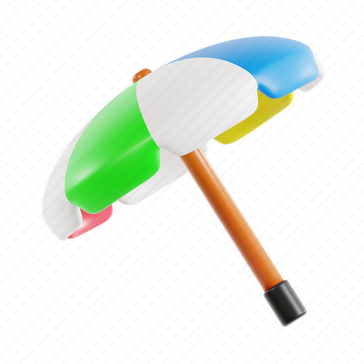 Beach umbrella, umbrella, beach, summer, vacation, holiday, sunshade 3D illustration - Download on Iconfinder
