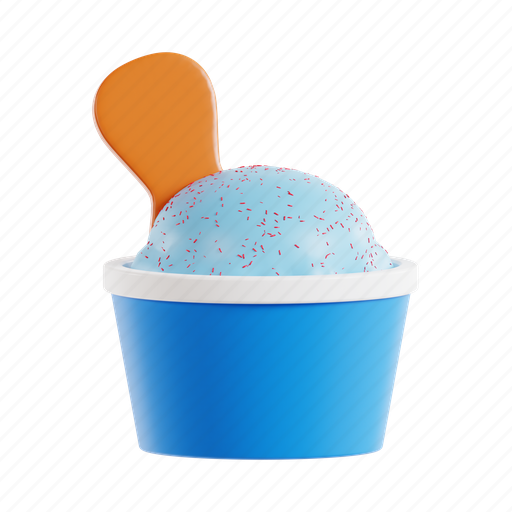 Ice cream scoop, scoop, dessert, ice, cream, cup 3D illustration - Download on Iconfinder
