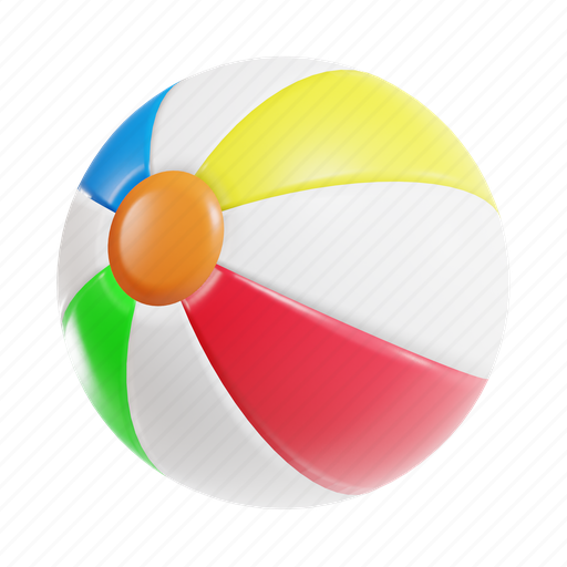 Beach ball, ball, beach, sport, holiday, vacation, summer 3D illustration - Download on Iconfinder