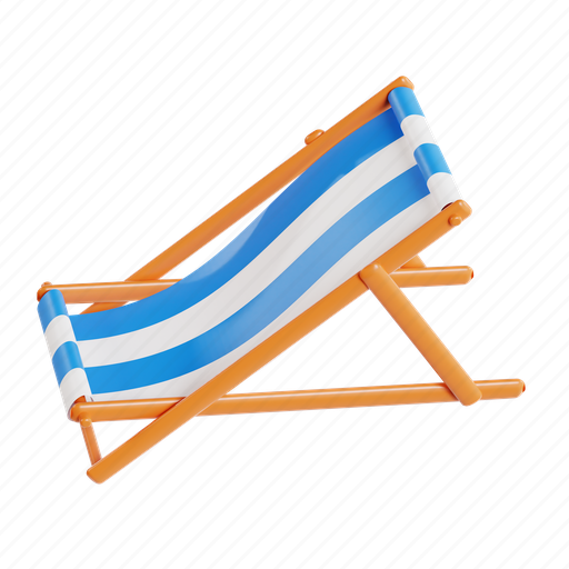 Beach chair, beach, summer, chair, vacation, holiday, relax 3D illustration - Download on Iconfinder