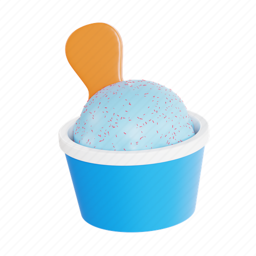 Ice cream scoop, scoop, dessert, ice, cream, cup 3D illustration - Download on Iconfinder