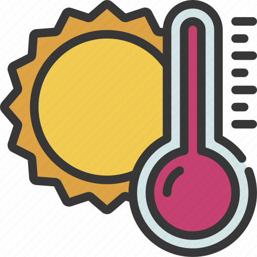 Hot, sun, temperature, sunny, thermometer, heat icon - Download on Iconfinder
