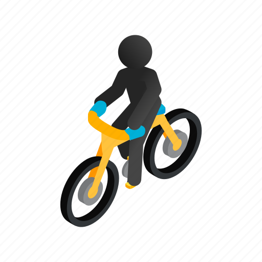 Athlete, bicycle, bike, biker, cyclist, isometric, sport icon - Download on Iconfinder