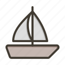 sail boat, beach, sea, summer, sailing