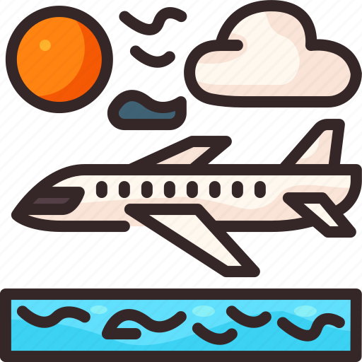 Airplane, plane, flight, trip, summertime, holiday, vacation icon - Download on Iconfinder