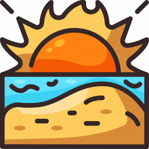 Sunset, beach, sun, travel, sea, weather, nature icon - Download on Iconfinder