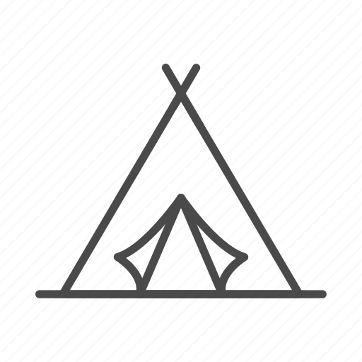 Camp, camping, line, outdoor, outline, tent, travel icon - Download on Iconfinder