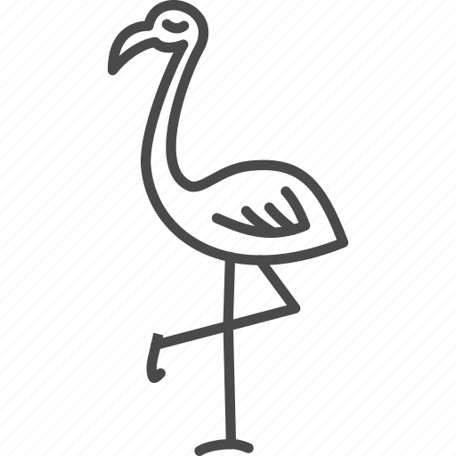 Bird, flamingo, line, outline, tropic, tropical, vacation icon - Download on Iconfinder