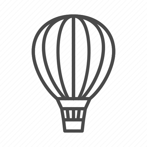 Aerostat, air balloon, flying, line, outline, transport, travel icon - Download on Iconfinder
