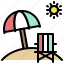 beach, beach chair, beach umbrella, summer, vacation 