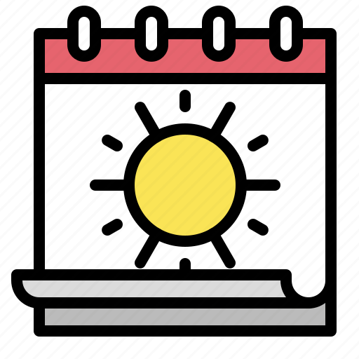 Calendar, date, summer, sunny icon - Download on Iconfinder