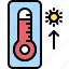 hot, summer, temperature, thermometer 