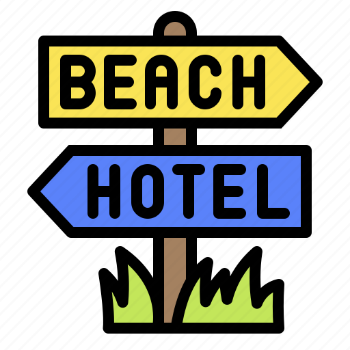 Beach, direction, hotel, location, sign, summer icon - Download on Iconfinder